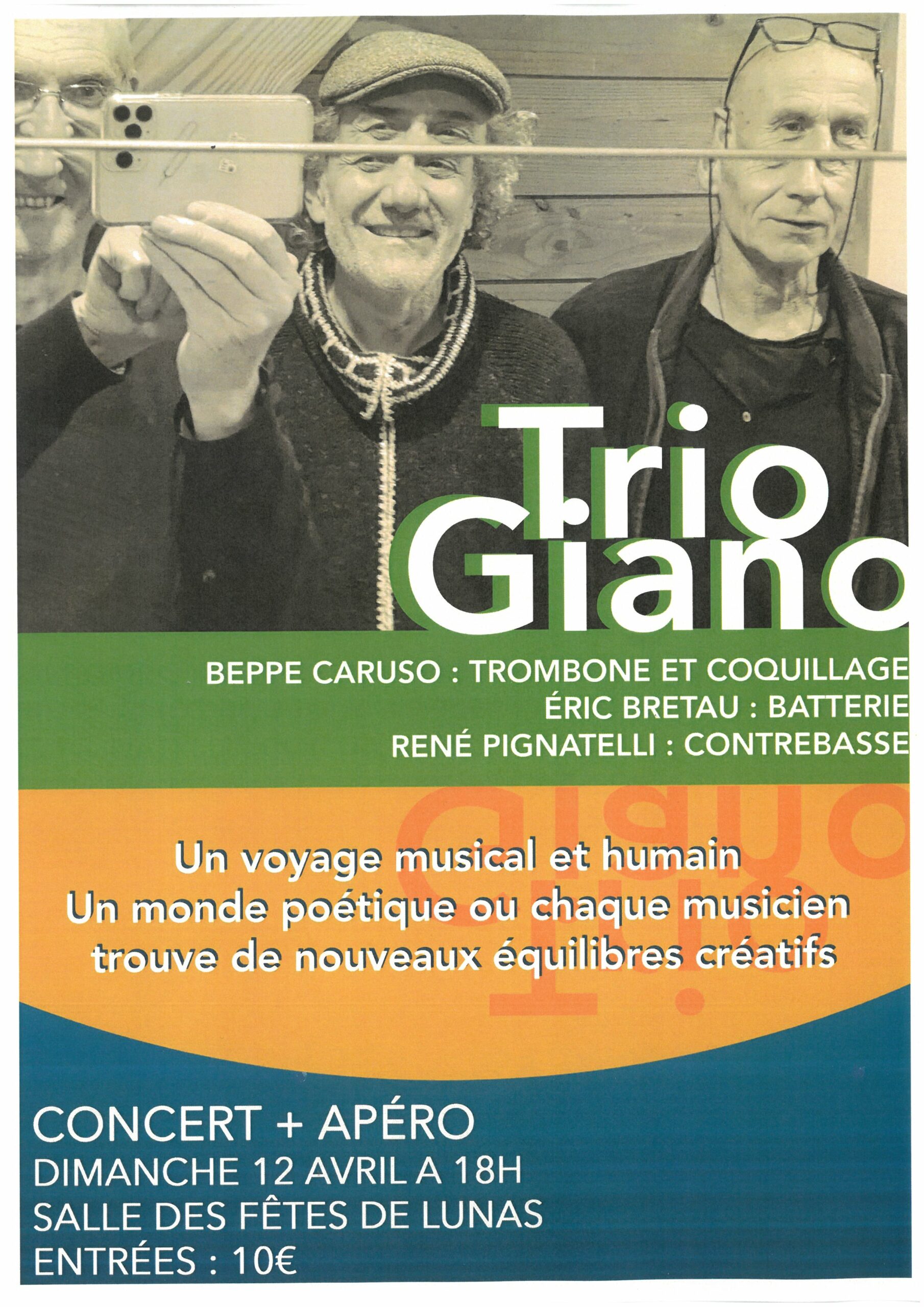 You are currently viewing Trio Giano en concert le 12 avril à la salle des fêtes de Lunas.